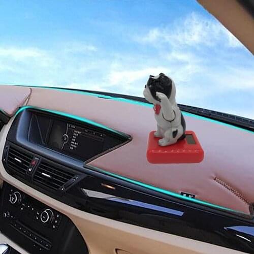 Solar Power Dancing Dog Shape Car Dashboard Interior Ornament Home Decoration