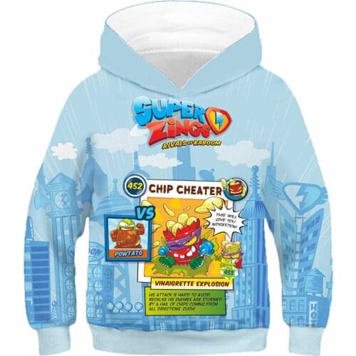 Spring Autumn Boys Girl Super Zings Hoodie Children Cartoon 3D Printed Pullovers Kids Superzings Series 6 Casual Sweatshirt Coat
