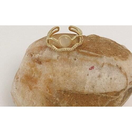 TIMEONLY Elegant Double Layered Opal French Charm Ring for Women Ladies Luxury Open CZ Zirconia Rings Wedding Gifts Jewellery