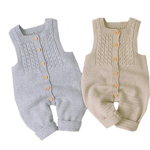 Winter Baby Boys Knitted Romper Sleeveless Cotton Infant Girls Jumpsuit Onesie Playsuit Clothes New 2019 Spring Romper