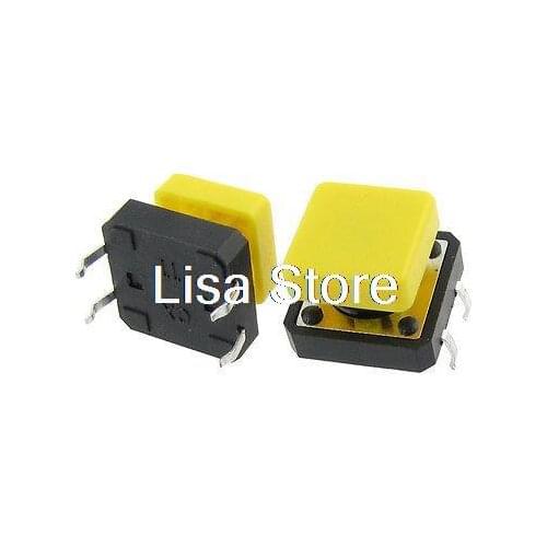 12 x 12 x 13mm PCB Momentary Tact Tactile Push Button Switch Non Lock w Cap
