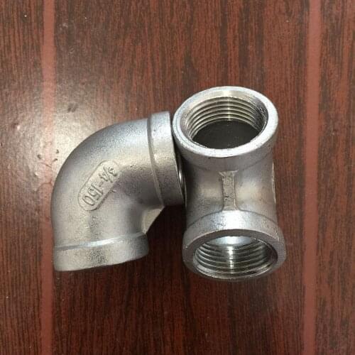 2pcs 304 Stainless Steel 3/4" Elbow 90 degree angled Pipe Fitting Female threaded NPT-NPT