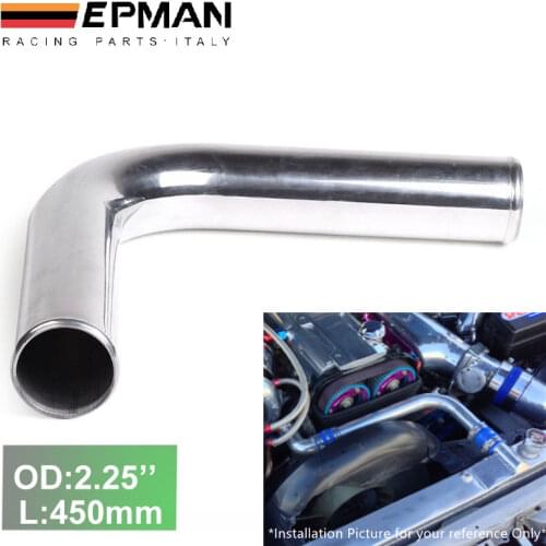 2pcs/unit 57mm 2.25" 90 Degree Aluminum Turbo Intercooler Pipe Tube piping L:450mm For GOLF MK3 VR EP-UP90-450-57