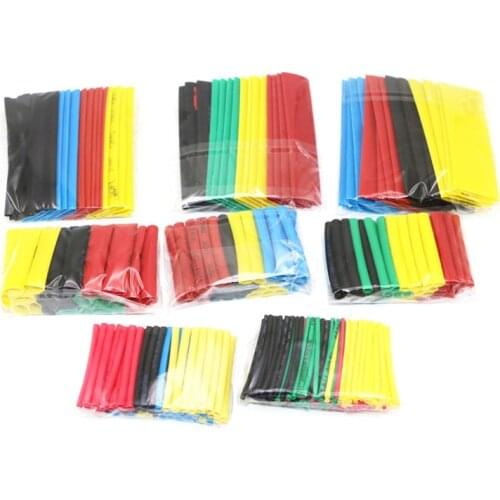 328Pcs/Set Sleeving Wrap Wire Car Electrical Shrinkable Cable Kits Heat Shrink Tube Tubing Polyolefin 8 Sizes Mixed Color