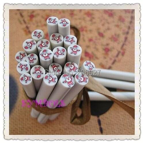 5pcs i-21 5mm Cute Christmas Cane Fancy Nail Art Polymer Clay Cane Nail Art Decoration