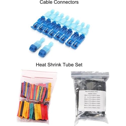 50Pcs/25Sets Quick Electrical Connectors Snap Splice Lock Wire Terminal Crimp Cable Wire Connector +Heat Shrink Tube Kit
