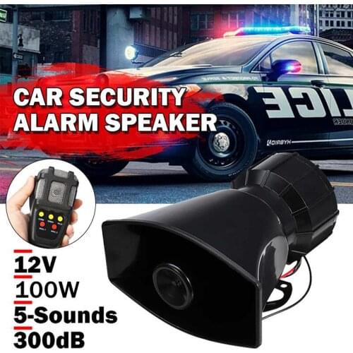 Car Horn with MIC Loud Motorcycle Siren Vehicle Truck Warning Alarm Loudspeaker Plastic Police Firemen 5/7 Sound DC 12V 100W