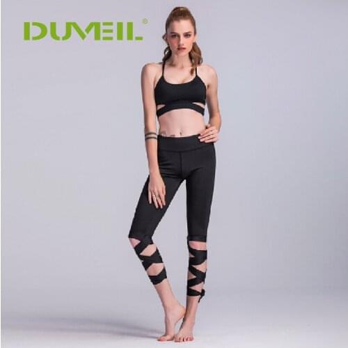 DUVEIL Wrap-around Yoga Pants Fitness Pants Dance Ballet Straps Leggings high waist Female Legin