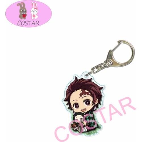 COSTAR Hot Anime Demon Slayer Tanjirou Nezuko Zenitsu Giyuu Shinobu Inosuke Sabito Keychain Bag Ornaments