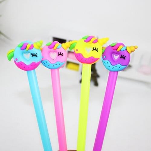 Ellen Brook 1 PCS Korean Cute Donuts Gel Pen School Office Kawaii Supply Creative Stationery Unicorn Sweet Pretty Lovely Pens