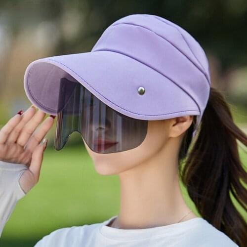 New Women Retractable Drawstring Visor Female Summer Sun Empty Top Hats Riding Outdoor Sports Cap Anti-UV Beach Hat Fishing Caps