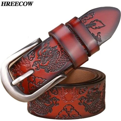 Cinto Vintage Style Dragon Belt,Mens Luxury Real Leather Belts For Men,Hot leisure Designer High quality Buckle Mens Belts