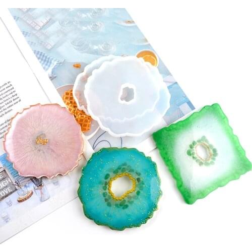 Crystal Resin Coaster DIY Kit Make Your Own Crystal Resin Coaster 2020 Insulation Coaster Silicone Mat Cup Table Mat Placemat