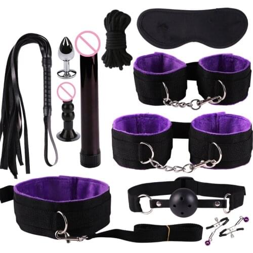 Adult Bed Game Set Safety Special Womens Mens Comfortable Bondage Romance BDSM Sexx Cosplay Toys Kit Blindfold Rope Breast Clam
