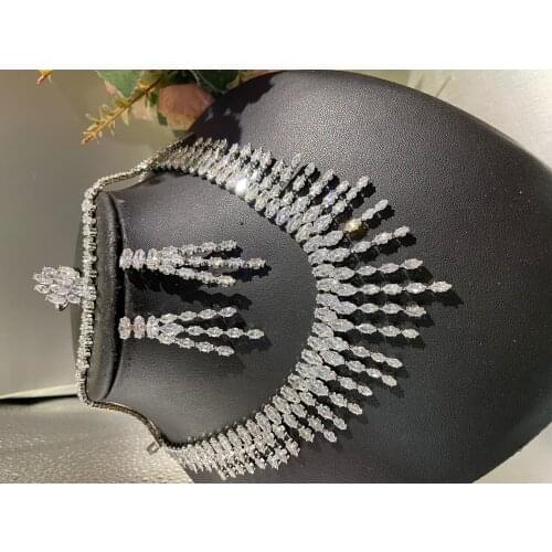 AccKing Nigeria Bridal Zirconia Jewelry Sets For Women Party, Luxury Dubai Nigeria CZ Crystal Wedding Jewelry Sets