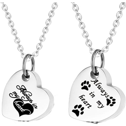 Stainless Steel Cremation Urn Necklace for Ashes Urn Jewelry Always in My Heart Memorial Pendant with Fill Kit Dropshipping