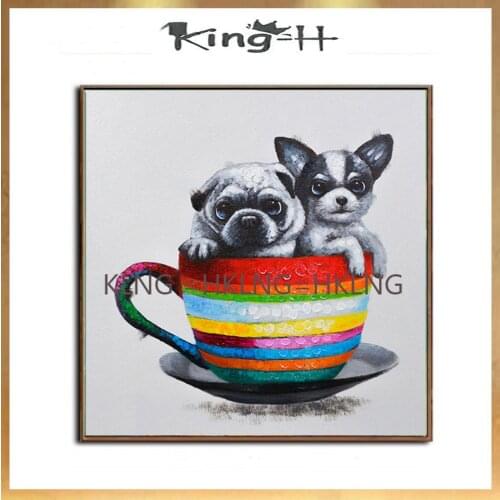 New sample good quality dog mural art painting craft an animal lover, cup for dogs to decorate children room hall bedroom family