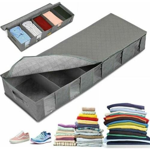 Under Bed Sweaters Orgnizer Storage Bag Large Capacity Window Containers Clothing Blankets 5 Clothing Clear Shoes W8N0