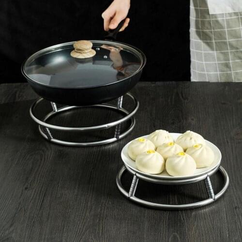 Stainless Steel Pot Rack Shelf Kitchen Countertop Pot Mat Anti-Scald Heat Insulation Sundries Storage Rack