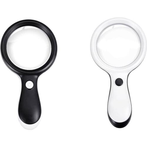 Handheld Magnifier with Light 10X Magnification Portable Magnifying 18 LED Light for Seniors Reading Inspection