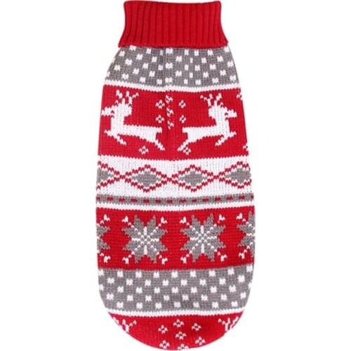 Christmas Cat Dog Sweater Turtleneck Knitted Pullover for Small Dogs Chihuahua Puppy Jacket Pet Winter Dog Clothes