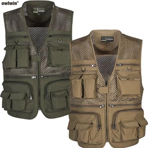 Fishing Jacket Camping Vest Fishing Vest Quickly Outdoor Gentlemen West with Multi Pocke Mesh Vest Tactical Military
