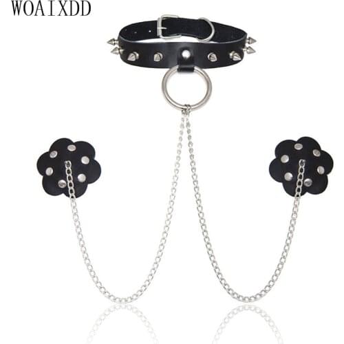 Sexy Fashion women lingerie accessories Chained Black Pasties Breast Covers Bra Nipple Cover Cheap Price 2019 new style