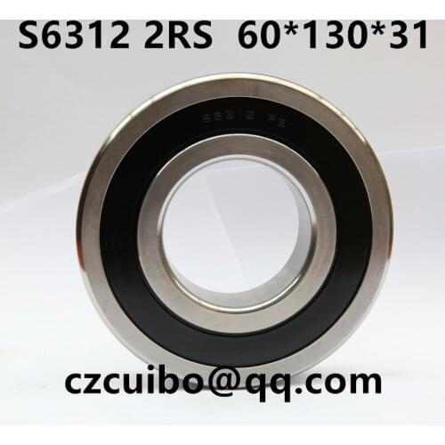 Stainless Steel Ball Bearings S6312 2RS S6312ZZ 60*130*31MM