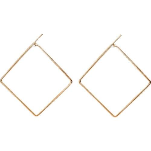 Special piercing Square Thin Metallic Golden Silver Plated Black Drop Earrings Dangle Earrings