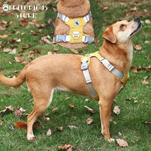 Medium Large Dog Harness Vest Breathable Dog Training Harness Adjustable Reflective Nylon Pet Chest Strap For Labrador Doberman