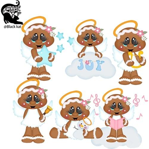 Sacred Music Sugar Angels Gingers Cutting Dies Christmas Clouds Gingerbread Man Metal Stencil For DIY Scrapbooking Card Craft