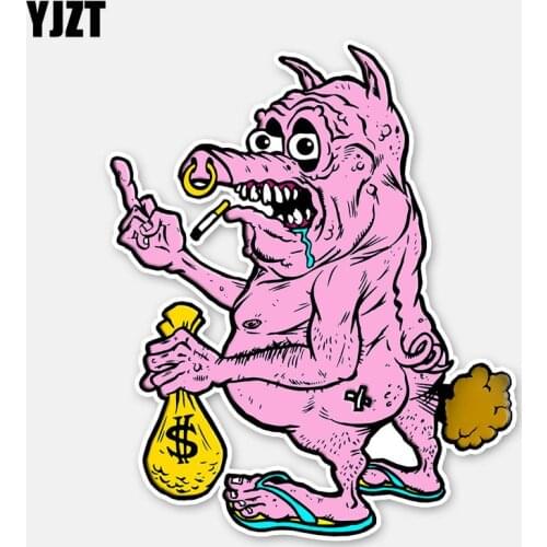 YJZT 10.1CM*12.2CM Funny DIRTY PIG DECAL Lovely Motorcycle Helmet Car Sticker Decal 6-2977