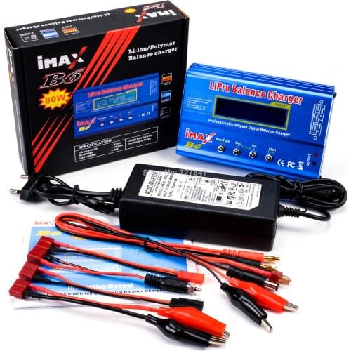 New iMAX B6 LCD Screen Digital RC Lipo NiMh Battery Balance Charger Discharger 80W + AC Converter Adapter DC 12V / 5A