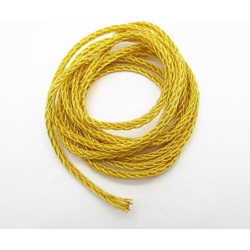 1Meter Gold color 7N Pure Single Crystal Copper 8 Shares 152 Cores DIY Cable Earphone Accessories