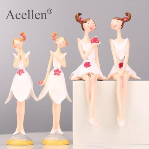 2pcs/set Beautiful Angel Resin Craft Fairy Figurines Wedding Gift Home Deskto Decoration Accessories Souvenirs