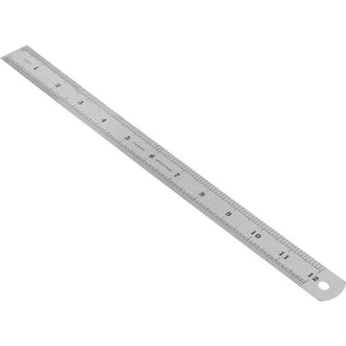 30CM 12"Steel Stainless Pocket Pouch Metric Metal Ruler Measurement Double Sided C5AE