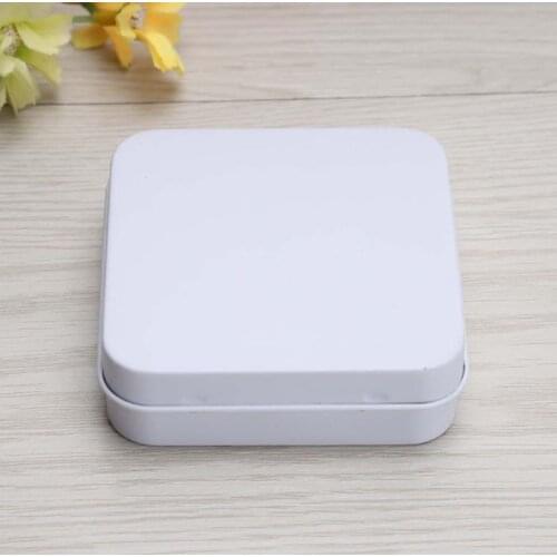 5 Pcs Mini Metal Tins Container Square Hinged Flip Storage Tin Box Small Kit Case Jewelry Coin Candy Condom Organizer