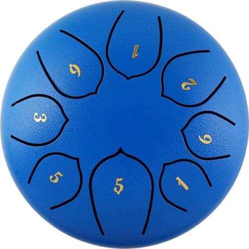 6in Steel Tongue Drum 8-Tone Hand Pan Drums with Drumsticks Percussion Musical Instruments for Meditation Yoga Zazen