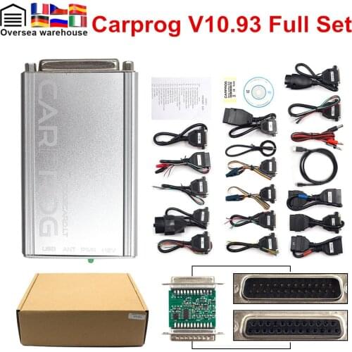 Top Rated Full Carprog V10.93 Auto Repair Tool Car Prog 10.93 Software Update Of V9.31 With 21 Adapters Obd2 Airbag Reset Tool