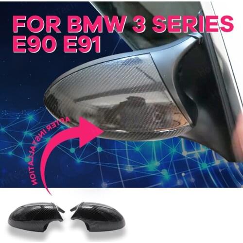 Car side Rearview 2004-2009 Replacement High quality Carbon Fiber Pattern Mirror cover For BMW 1 3 series E81 82 E87 E88 E90-E93