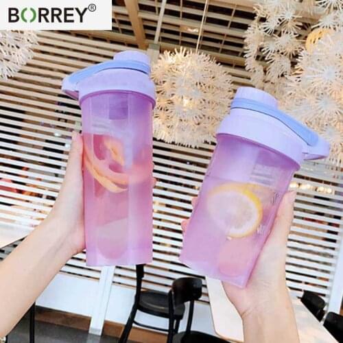 BORREY Colored Plastic Water Bottle Sports Bottle Portable Plastic Water Bottle Leakproof Travel Cup Yoga Camping Drinking Tools