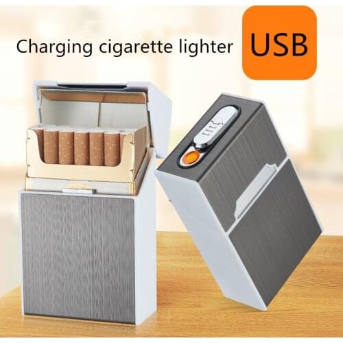 Cigarette-filled cigarette case with windproof lighter cigarette lighter cigarette accessory function two in one