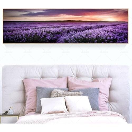 Canvas Art Print Lavender Sea Wall Painting Purple Nordic Posters And Prints Wall Pictures For Living Room Kids Bedroom Decor