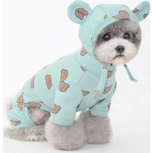 Cotton Dog Jumpsuit Pajama Sleepwear Autumn Winter Dog Clothes Overalls Puppy Outfit Small Dog Costume Pyjama Yorkshire Clothing