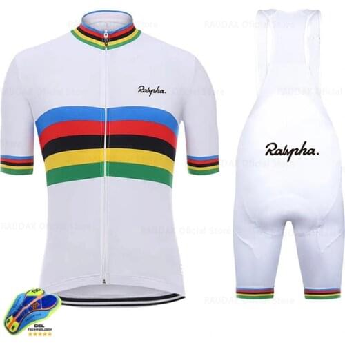 2021 Cycling Jersey Set Pro Team Raudax White Cycling Clothing MTB Cycling Bib Shorts Bike Jerseys Set Ropa Ciclismo Hombre