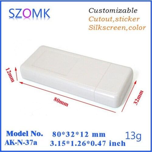 1 pcs, szomk white small usb flesh drive enclosure 80*32*12mm electronic USB card outer shell small plastic usb stick enclosure