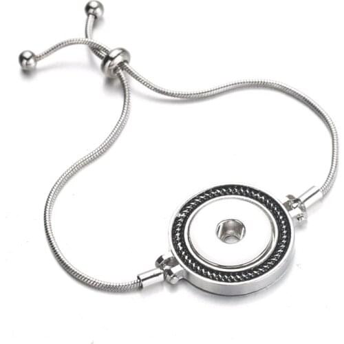 Fashion Simple snap bracelet adjustable fit 18mm snap buttons snap jewelry bracelets for women jewelry wholesale jewelry