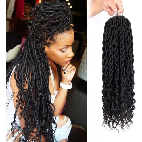 ONYX 20 inch Ombre Faux Locs Crochet Braids Goddess Hair Soft Natural Braid Synthetic Braiding Hair Extension
