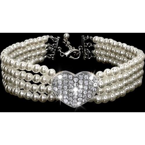 Cat Collar Party Pearl Collar Pet Necklace Dog Collar Dog Necklace For Puppy Cat Dog Accessories D40
