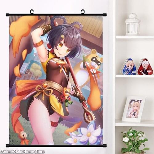 Anime Game Genshin Impact Xinagling Poster Wall Scroll Painting Mural Fashion Manga HD Print Home Decor Collection Art